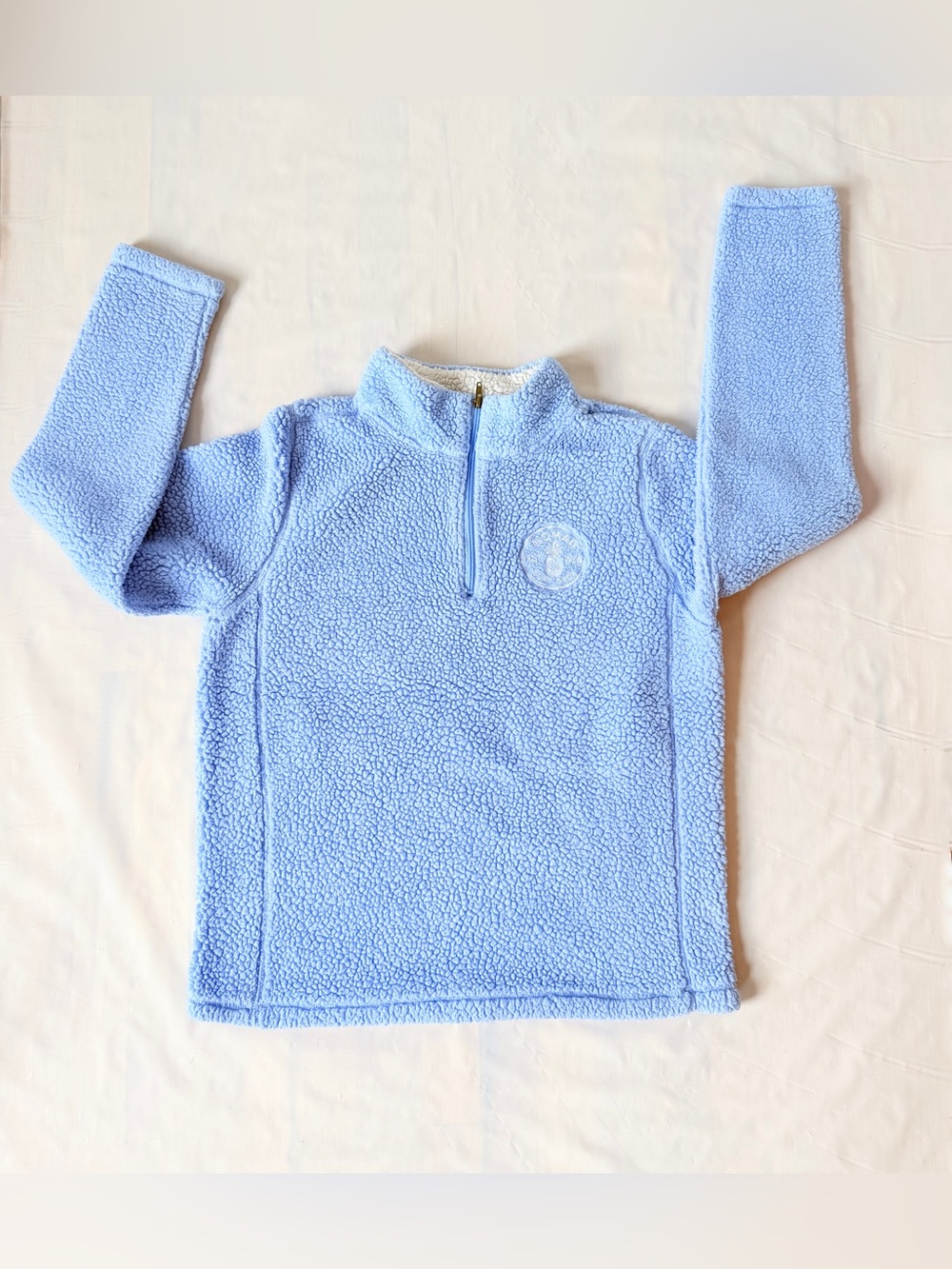 MV Sport Nomad Surf Shop Sherpa Fleece Pullover Quarter Zip Light Blus Size L